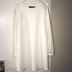 All White Long Sleeve Mini Dress